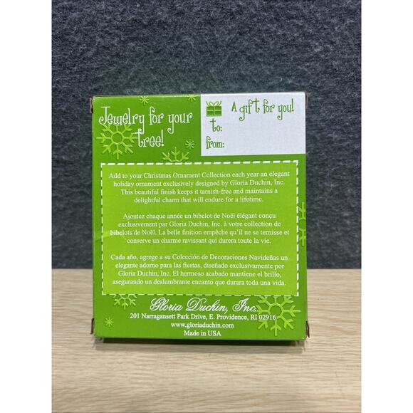 American Flag Christmas Ornament By Gloria Duchin Metal Pewter 2002 Made In USA - Picture 3 of 3